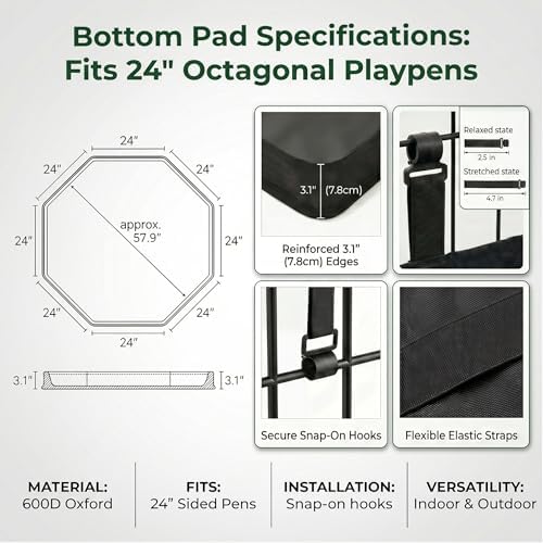PJYuCien Puppy Playpen with Top Cover & Bottom Pad, 8 Panels 36" H - Image 4