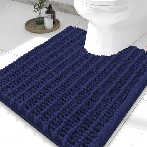 Smiry Bathroom Toilet Rugs U Shaped 24X20, Chenille Bath mats by Smiry