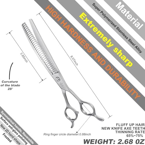 High-end Professional Dog Grooming Curved Thinning Scissors Teeth Blending - Image 2