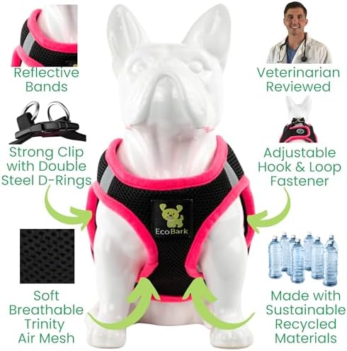 EcoBark Step in Dog Harness, Reflective Soft Padded Mesh Vest, XXS & Small - Image 3