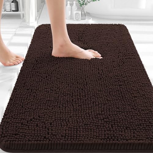 OLANLY Bathroom Rugs 35x24, Extra Soft Absorbent Chenille Bath Rugs by OLANLY