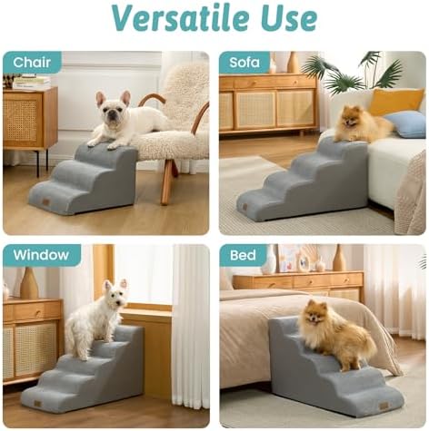 COZY KISS Dog Stairs for Small Dogs, 3 Step Pet Stairs for Beds & Couches - Image 4