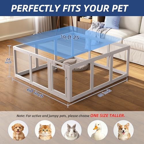 Clear Acrylic Dog Playpen Indoor Pet Pen, 12 Panels - Image 5