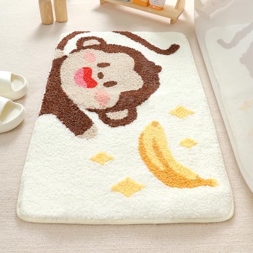 Molesun Monkey Bath Mat 20x31, Soft Absorbent Microfiber Bath Rugs - Image 4