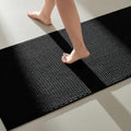 TYUU Black Bathroom Runner Rugs, Long Bath Mat Runner Washable Thin Quick Dry by TYUU
