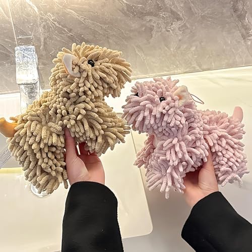 Chenille Dog Hand Towel for Bathroom & Kitchen, Cute Fuzzy Ball Towel - Image 4