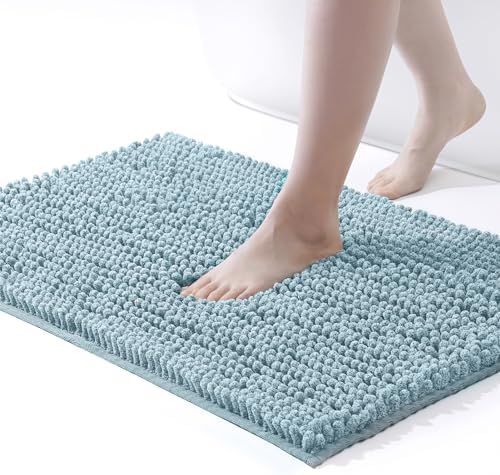 FRESHMINT Chenille Bathroom Rugs Mat 32"x20", Non-Slip Bath Mat by FRESHMINT