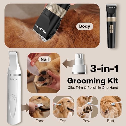 HEAPETS Dog Hair Clippers for Grooming Kit and Dog Paw Trimmer Nail Grinder for - Image 2