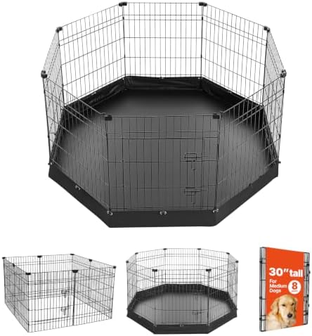 VEVOR Dog Playpen 30 Inch 8 Panels Foldable Exercise Pen by VEVOR