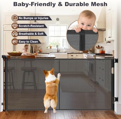 GRENFU Reinforced 71" Wide Retractable Baby Gates, Prevent Crawling Under - Image 6