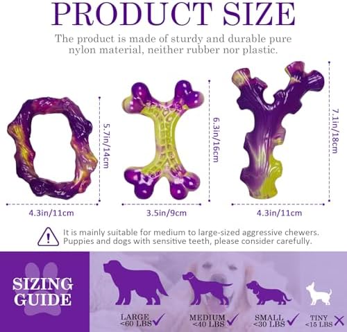 Frienhund Tough Dog Toys for Aggressive Chewers 3 Pack, Indestructible Dog Toys - Image 3