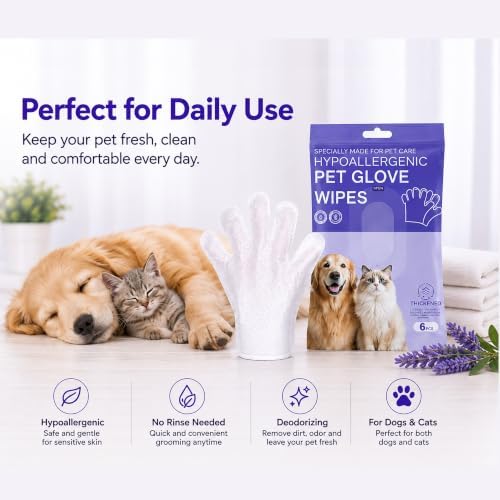 LEVOS 6PCS Pet Glove Dog Cats Wipes Paws and Butt Bath Waterless Cleaning - Image 6