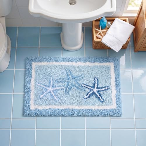 Boao Beach Bathroom Rug Bath Mat Starfish Non-Slip Soft 24 x16 Inches - Image 5