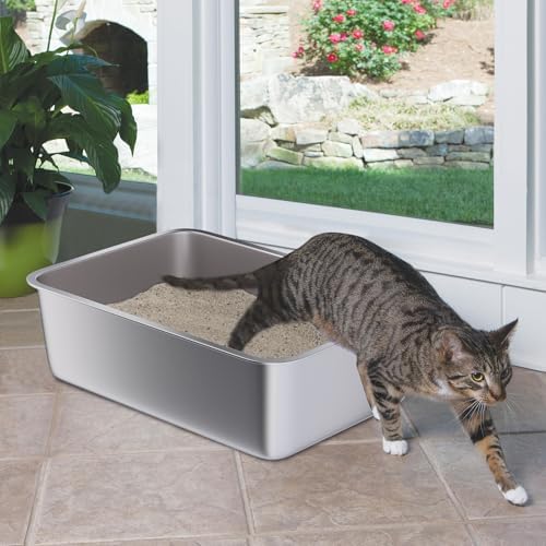 Stainless Steel Litter Box 2 Pack, Large Metal Litter Box - Image 4