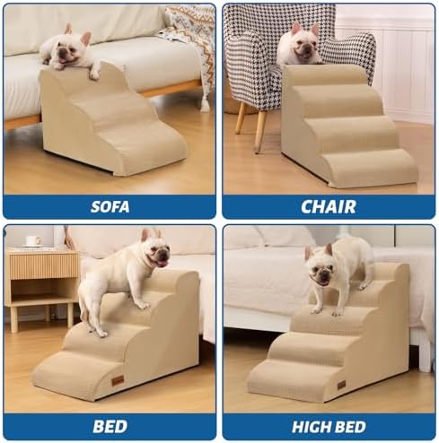 Aodisman Dog Stairs for Small Dogs and Cats, 3-Step Pet Ramp for Couch - Image 3