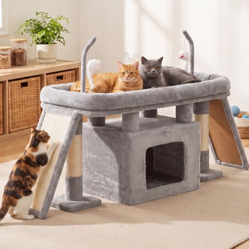 Heybly Cat Tree Extra-Long & Stable 2 Adjustable Scratch Boards HCT210SW-1 - Image 7