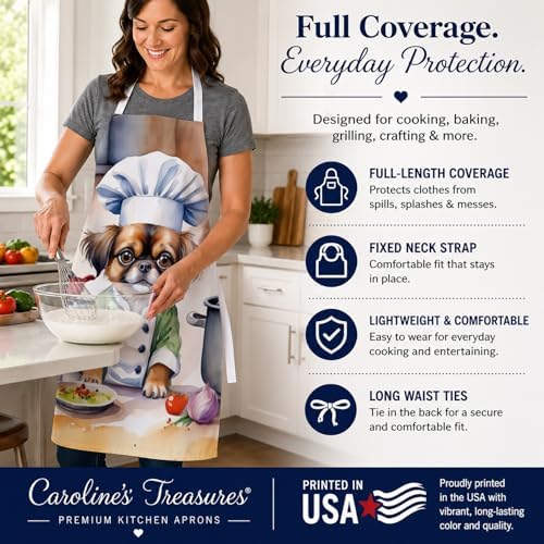 Caroline's Treasures Tibetan Spaniel The Chef Apron Cooking Kitchen Server - Image 4