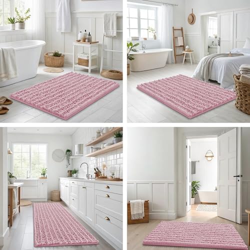 Smiry Bathroom Rugs 44X24, Extra Soft Rubber Backing Chenille Bath Mats - Image 7
