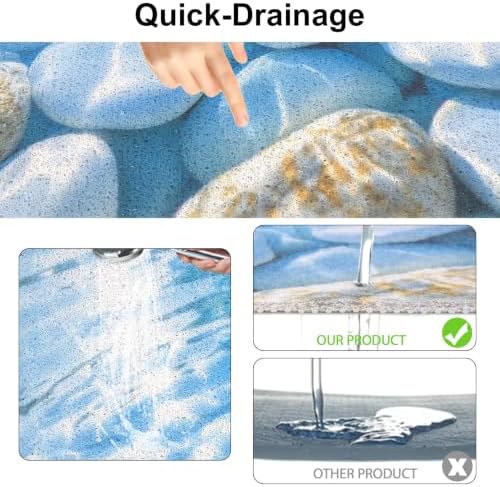 Square Shower Mat, Yonala 32 x 32 Inch Stylish Non Slip Shower Mats - Image 5