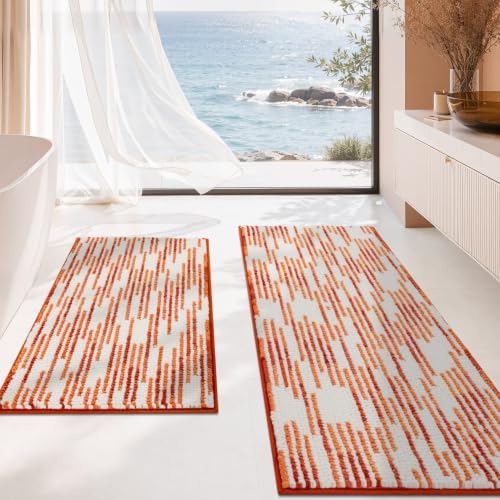 BSICPRO Bathroom Rugs Sets 2 Piece, Fall Bath Mat 20"x47"+20"x32" by BSICPRO