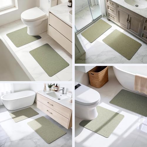 Bathroom Rugs Sets 2 Piece, Thin Bath Mat Absorbent Quick Dry, Machine Washable - Image 6