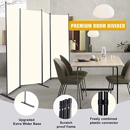 Room Divider 4 Panel-88''Wide, 6FT Room Dividers and Folding Privacy Screens - Image 3