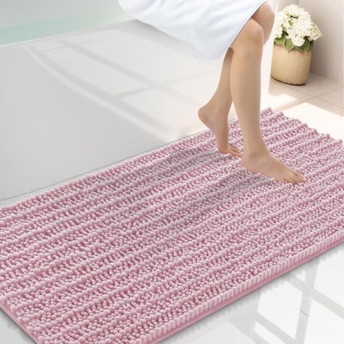 Smiry Bathroom Rugs 44X24, Extra Soft Rubber Backing Chenille Bath Mats by Smiry