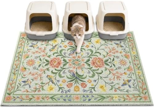 Unicorn Catcher 40"x30" Cat Litter Mat Non-Slip Washable Litter Box Mat by UnicornCatcher