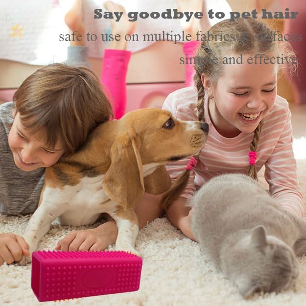 2 Pieces Pet Dog Cat Hair Remover, Block Roller Cleaner, Hollow Silicone - Image 5