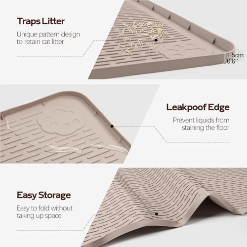Silicone Cat Litter Mat for Litter Box 40”x40” Large Cat Mat - Image 4