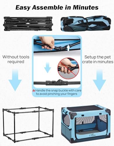 JOYTUTUS Collapsible Dog Crate, 26 Inch Portable Pet Crate - Image 5
