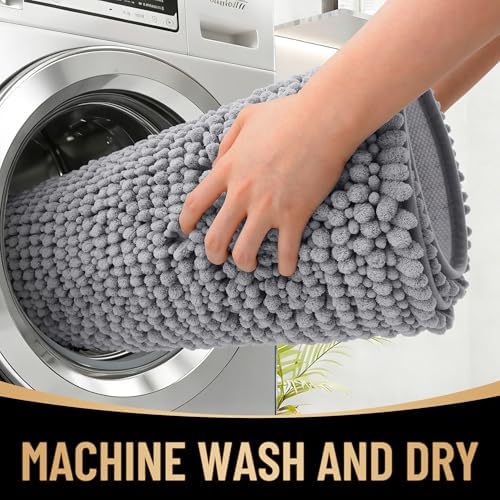 OLANLY Thick Chenille Bathroom Rugs 36x24, Soft Absorbent Bath Mat - Image 4