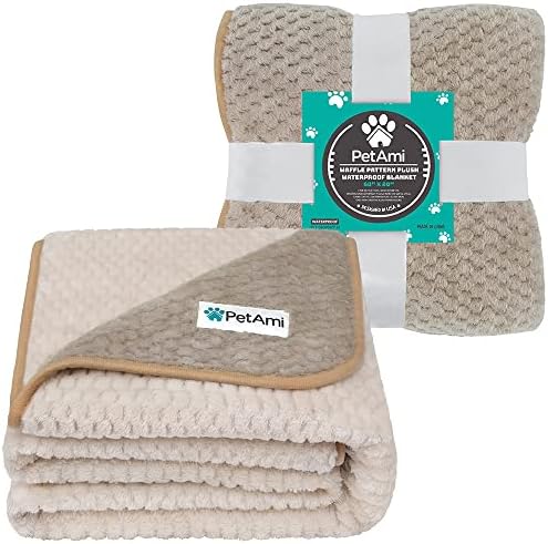 PetAmi Waterproof Dog Blanket, Leakproof Pet Throw, Twin 60x80 Taupe Beige - Image 2