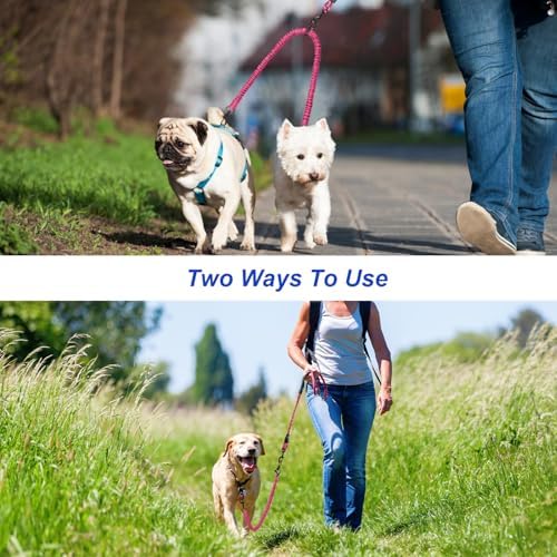 MingXpets Double Dog Leash, 360° Swivel Tangle Free Bungee Walking Training - Image 7