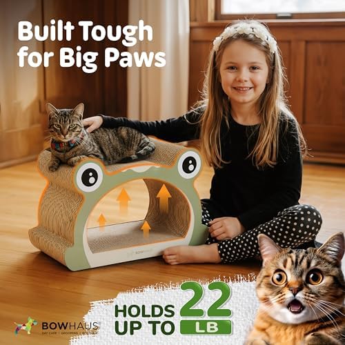 BOWHAUS Frog Style Kitten Scratching Board, Cat Scratcher Lounger - Image 3