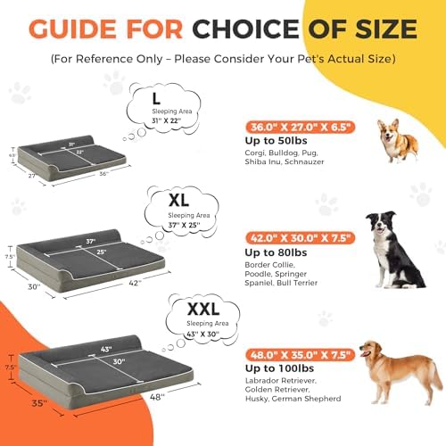XL Orthopedic Dog Bed for Large Sized Dogs, Olive Green - Image 4
