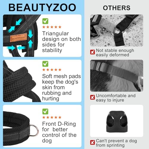 BEAUTYZOO Dog Harness for Large Dogs, No Pull Step in Pet Vest and Leash Set - Image 6