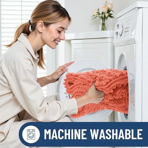 Smiry Bathroom Rugs 40X32, Extra Soft Rubber Backing Chenille Bath Mats - Image 6