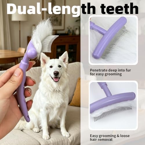 Stainless Steel Pet Dematting Deshedding Brush, Pet Grooming Tool - Image 4