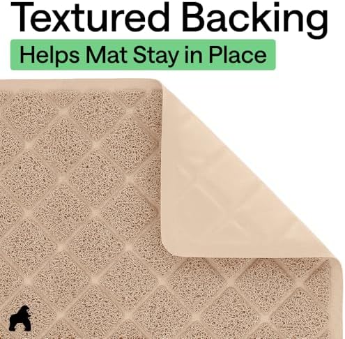 GORILLA GRIP Cat Litter Box Mat, Coiled Mesh Trapping Mats, 35x23 Beige - Image 4