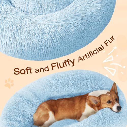 JOLLYVOGUE Dog Beds Large Sized Dog, 36 inches Calming Soft Anti-Anxiety Donut - Image 3