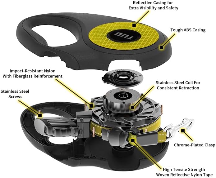 TUG Tiny 360° Tangle-Free Reflective Retractable Dog Leash | Cat Leash | 10 ft - Image 5