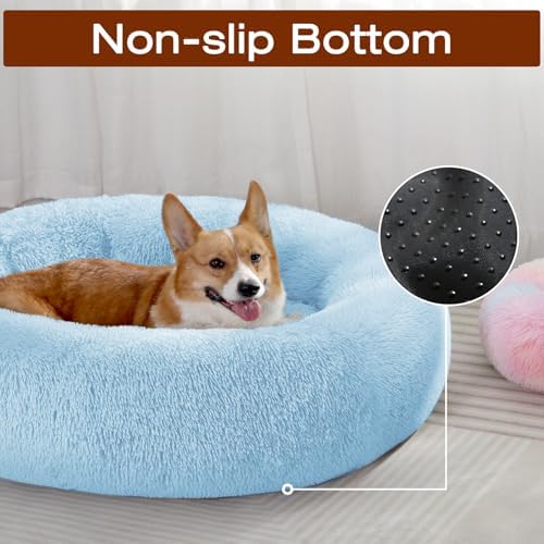 JOLLYVOGUE Dog Bed, Calming Anti-Anxiety Large Dog Bed, Fluffy Donut Cushion - Image 4