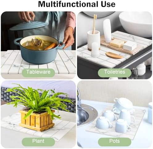Stone Dish Drying Mat for Kitchen Counter, Versatile Stone Drying Mats for Cups - Image 6
