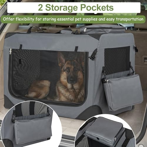 Giantex Collapsible Soft Dog Crate, 36 Inch Portable Travel Dog Kennel - Image 7