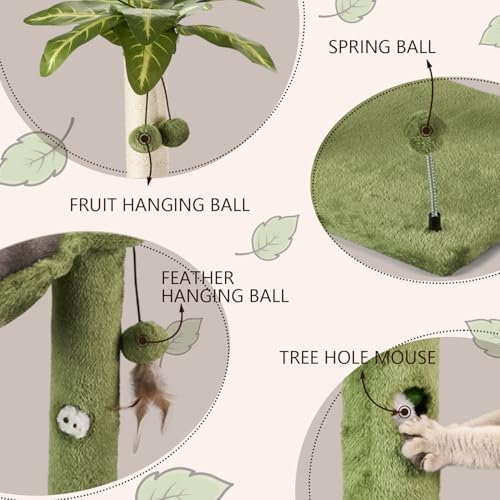 MECOOL Cat Tree for Indoor Cats 35" Tall Cat Scratching Post - Image 4