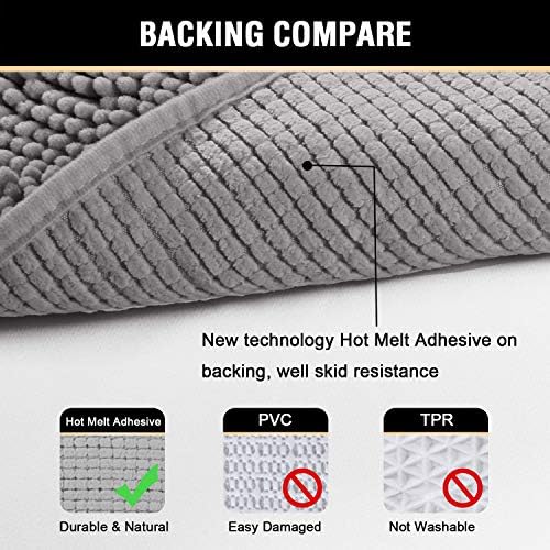 H.VERSAILTEX Microfiber Bath Rugs Chenille Floor Mat Ultra Soft Washable - Image 6