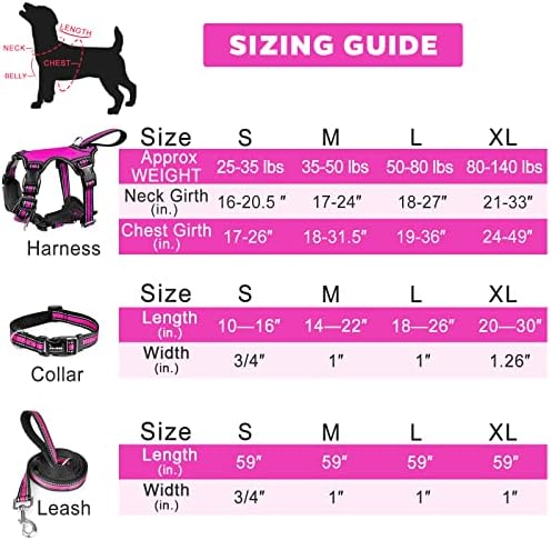 WINSEE Pet Harness Collar and Leash Set, All-in-one Reflective Dog Harness No - Image 6