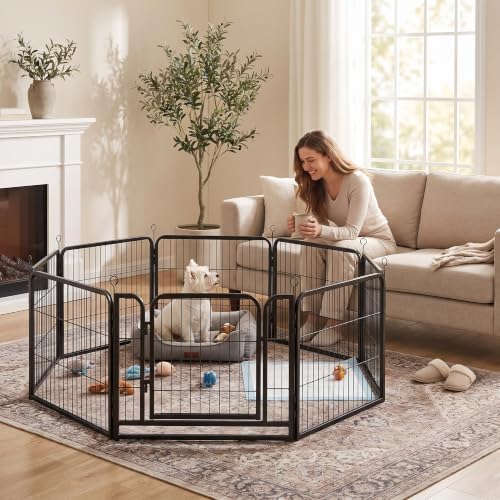 Kfvigoho Puppy Playpen 8 Panels Small Dog Fence Outdoor Indoor Use 24" - Image 2
