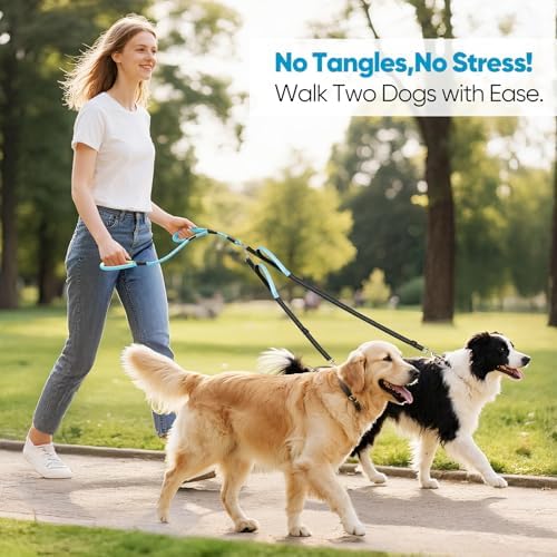XiaZ Double Leash for Two Dogs No Tangle for Large Medium Dogs - Image 4